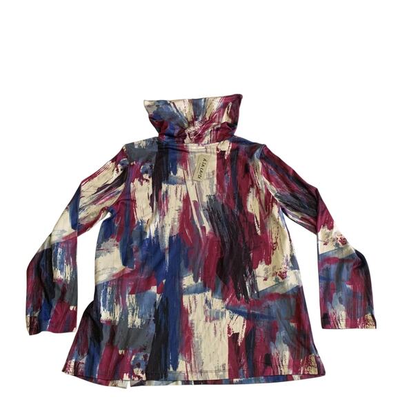 A' La Carte Women's Size M Pullover Mock Turtle Neck Top Blouse Brand New - Picture 15 of 15